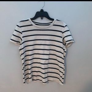 American Eagle White Striped Shirt